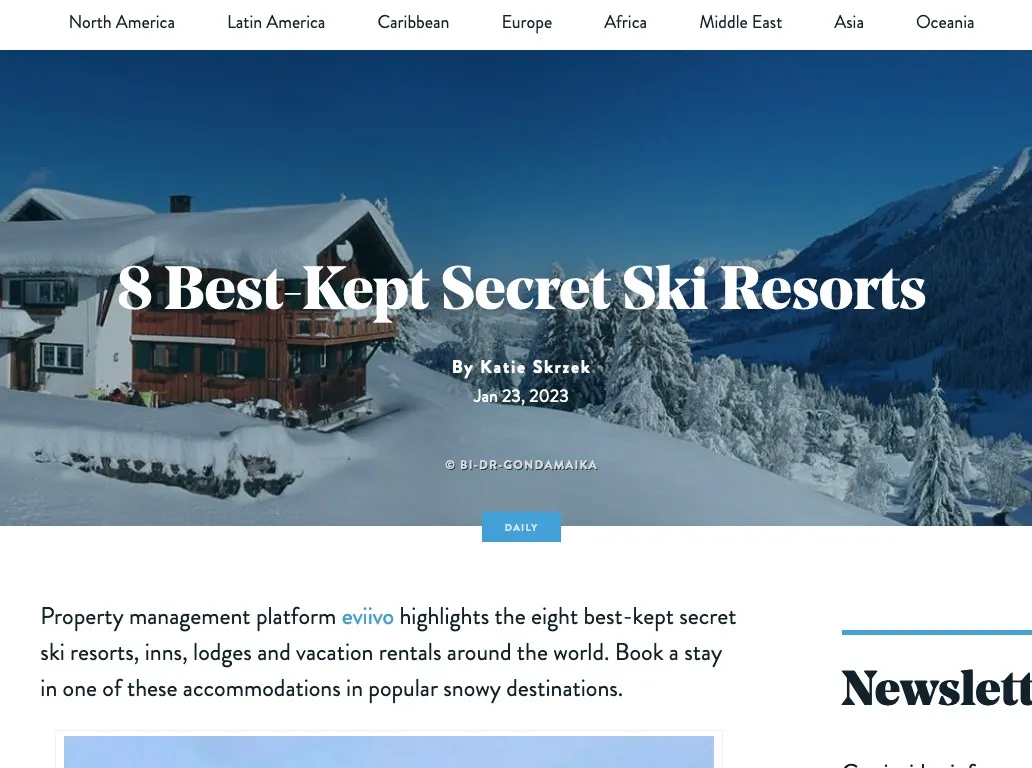 Top 8 geheime Skihäuser — Globaltraveler & Forbes